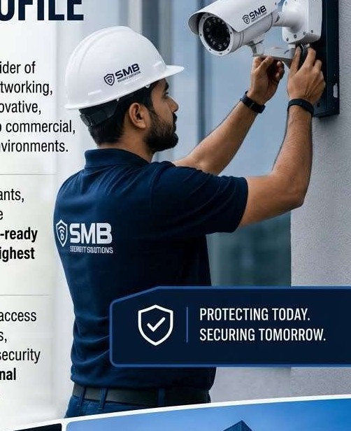 SMB technician installing a CCTV camera